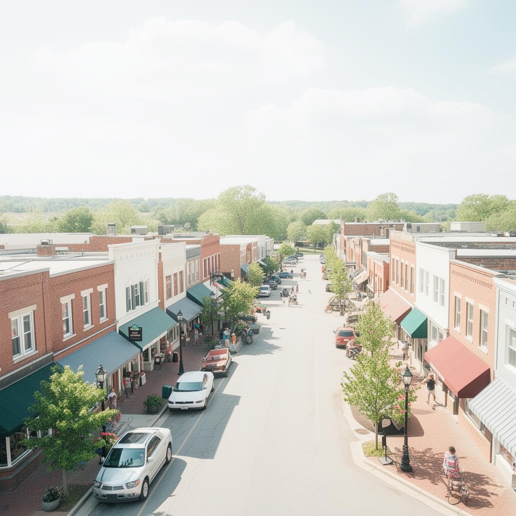 A thriving small-town main street