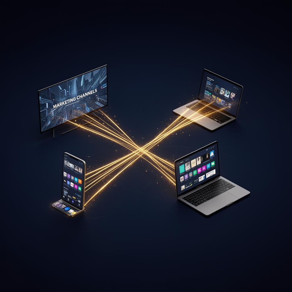 Connected marketing channels — TV, mobile, laptop