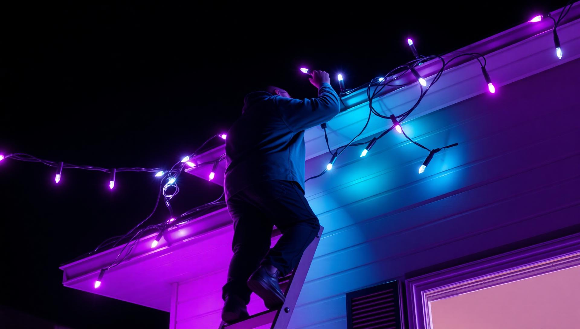 Dark unlit suburban home at night with poor curb appeal