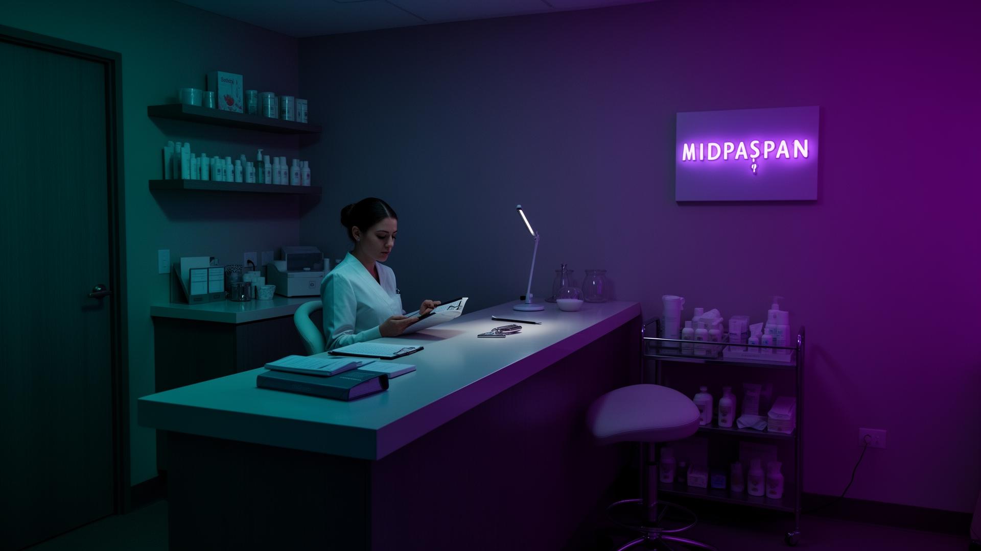 Woman scrolling through med spa ads on her phone